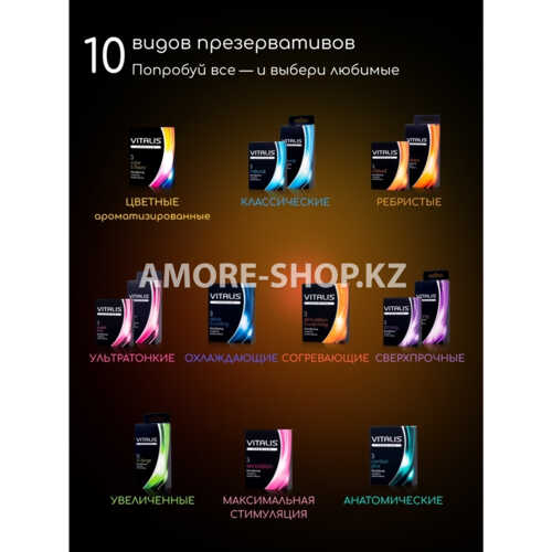 Презервативы "VITALIS" PREMIUM №3 stimulation & warming - с согревающим эффектом (ширина 53mm) 7