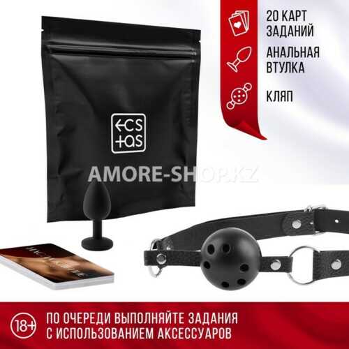 Эротический набор для двоих «Во власти страсти», 3 в 1 (20 карт, анальная втулка, кляп), 18+ 8