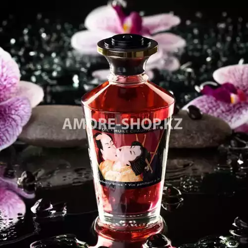 Масло для массажа Shunga Sparkling Strawberry Wine, разогревающее, с ароматом клубники и шампанского 12