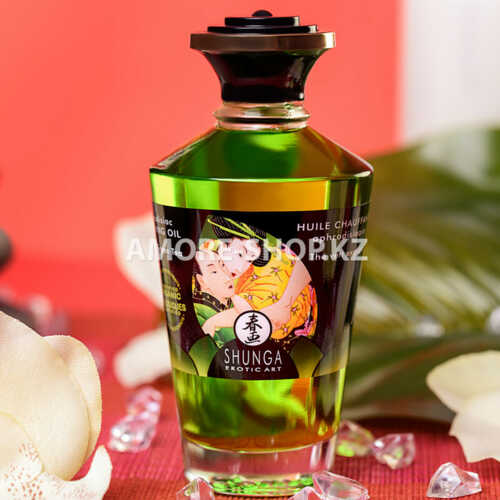 Масло для массажа Shunga Organic Exotic Green Tea, разогревающее, с ароматом зелёного чая, 100 мл 3