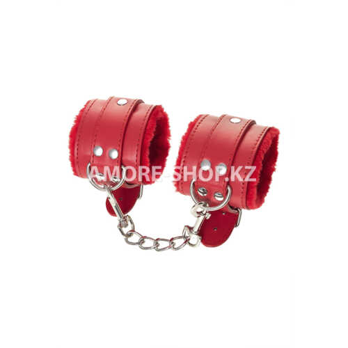 Наручники Anonymo #0105, PU кожа, красные, 27 см 4
