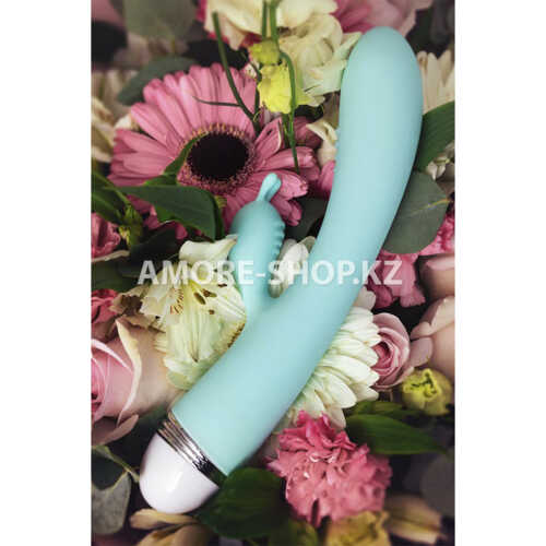 Вибратор с клиторальным стимулятором Flovetta by Toyfa Iris, силикон, голубой, 22 см 14