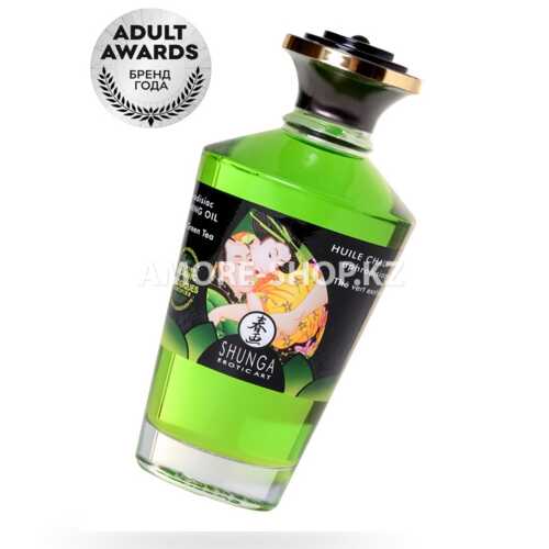 Масло для массажа Shunga Organic Exotic Green Tea, разогревающее, с ароматом зелёного чая, 100 мл 2