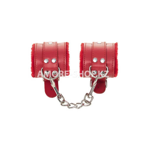 Наручники Anonymo #0105, PU кожа, красные, 27 см 5