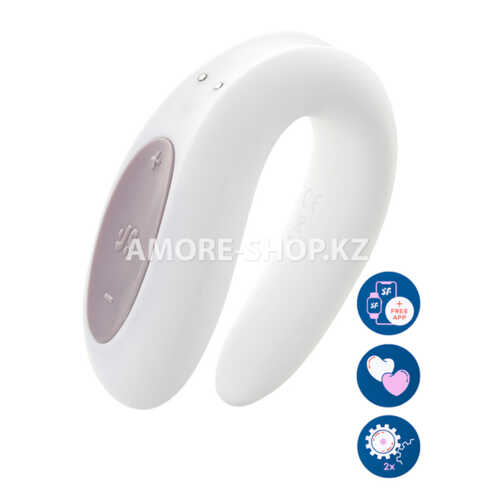 Парный вибратор Satisfyer Double Joy с возможностью управления через приложение (белый) 1