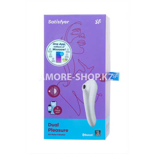 Вакуум-волновой бесконтактный стимулятор клитора Satisfyer Dual Pleasure, силикон, белый, 17,9 см. 11