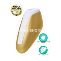 Вакуум-волновой бесконтактный стимулятор клитора Satisfyer Love Breeze, силикон, золотой, 9,5 см.