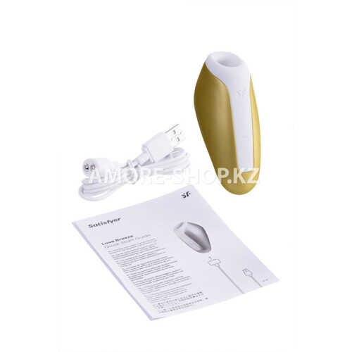 Вакуум-волновой бесконтактный стимулятор клитора Satisfyer Love Breeze, силикон, золотой, 9,5 см. 7
