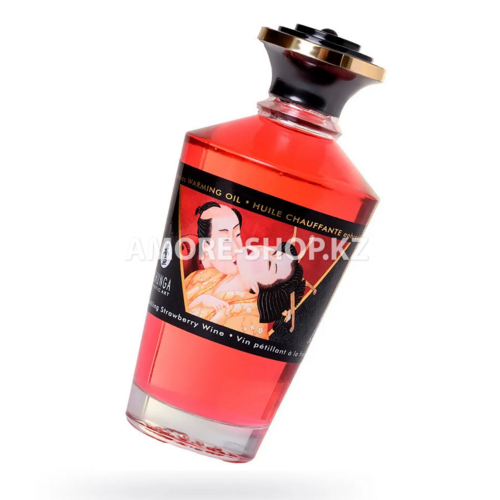 Масло для массажа Shunga Sparkling Strawberry Wine, разогревающее, с ароматом клубники и шампанского 7