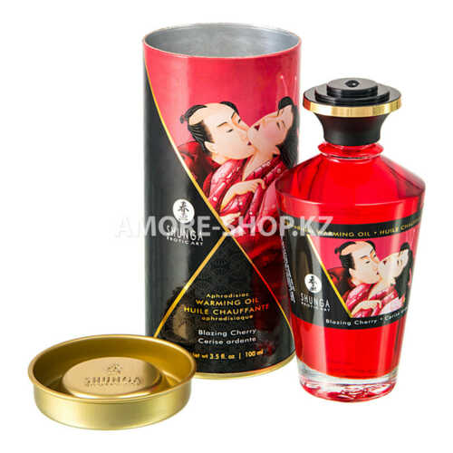Масло для массажа Shunga Blazing Cherry, разогревающее, с ароматом вишни, 100 мл 1
