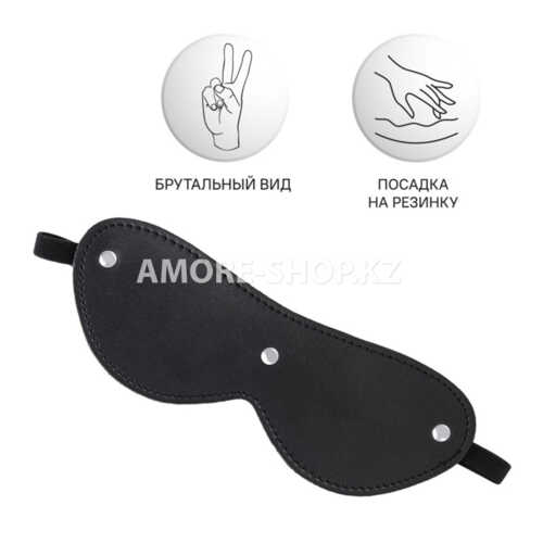 Маска Anonymo, PU кожа, черная, 24 см 1