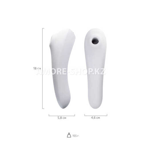 Вакуум-волновой бесконтактный стимулятор клитора Satisfyer Dual Pleasure, силикон, белый, 17,9 см. 7