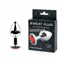 SILVER PLUG MEDIUM (втулка анальная), L 82 мм, D 34 мм, вес 90г, цвет кристалла, шт