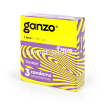 Презервативы Ganzo Sense, ультратонкие, латекс, 18 см, 3 шт