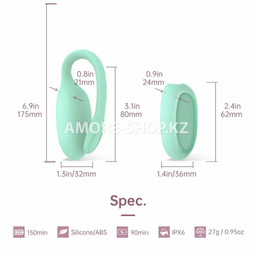 Вибратор и тренажёр Кегеля  Magic Motion  KEGEL REJUVE, зеленый, 17,5 см 4