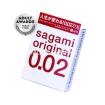 Презервативы Sagami, original 0.02, полиуретан, ультратонкие, гладкие, 19 см, 5,8 см, 3 шт.
