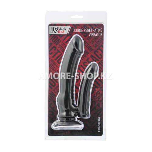 Анально-вагинальный вибратор Black & Red by TOYFA, силикон, черный, 19,5 см 2