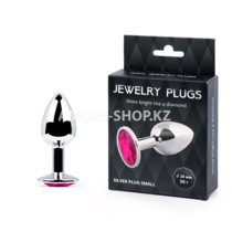SILVER PLUG SMALL (втулка анальная) цвет кристалла рубиновый, L 72 мм, D 28 мм,