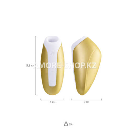 Вакуум-волновой бесконтактный стимулятор клитора Satisfyer Love Breeze, силикон, золотой, 9,5 см. 8
