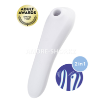 Вакуум-волновой бесконтактный стимулятор клитора Satisfyer Dual Pleasure, силикон, белый, 17,9 см.