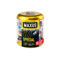 Презервативы Maxus, латекс, точечные, ребристые, железный кейс, 18
